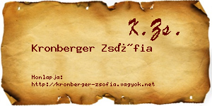 Kronberger Zsófia névjegykártya